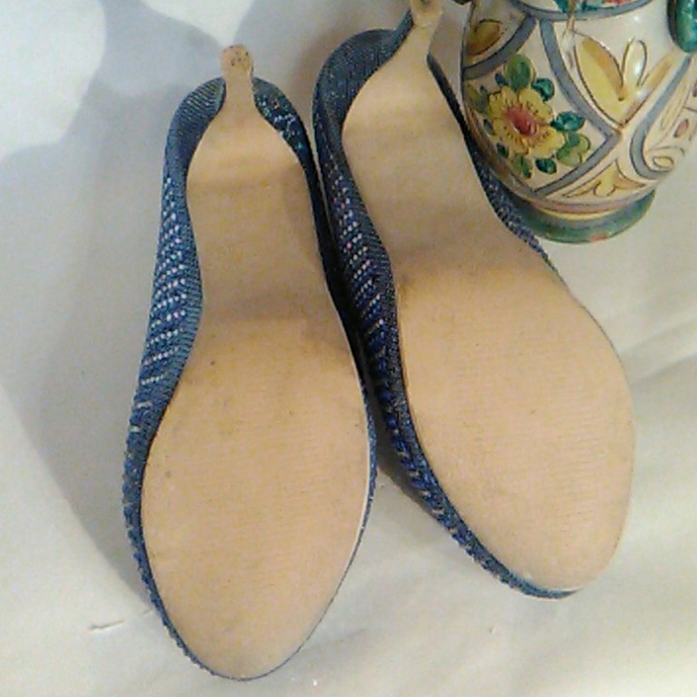 Mila Lady Sparkly Blue Heels - Picture 6 of 13